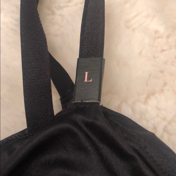 VS Strappy Mesh Long Line Plunge Satin Bralette - Picture 6 of 8